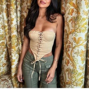 Superdown Ashlyn corset lace up top